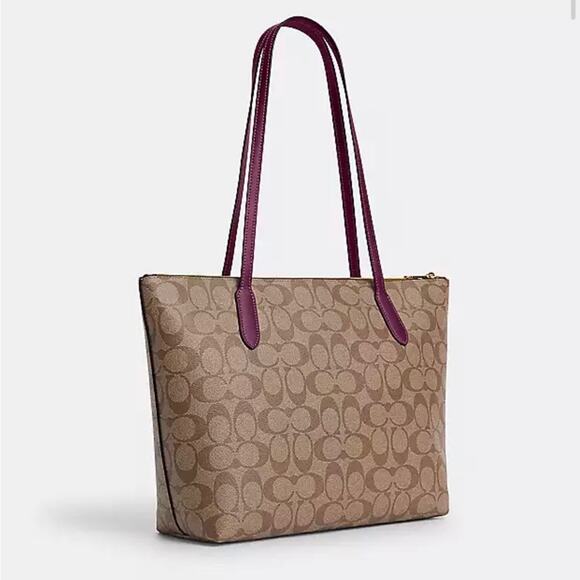 NWT - COACH - Zip Top Tote In Signature Canvas - Picture 2 of 5